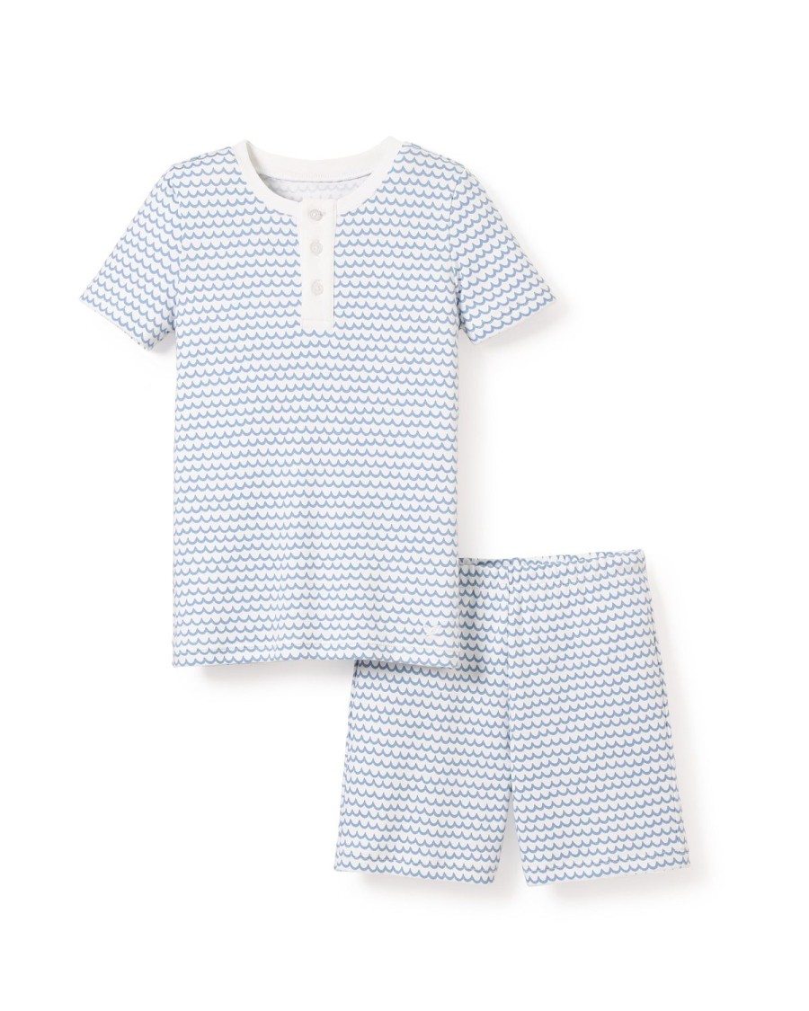 Kids Petite Plume Pajamas | Kid'S Pima Snug Fit Pajama Short Set In La Mer