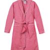 Men Petite Plume | Men'S Flannel Robe In Red Mini-Gingham