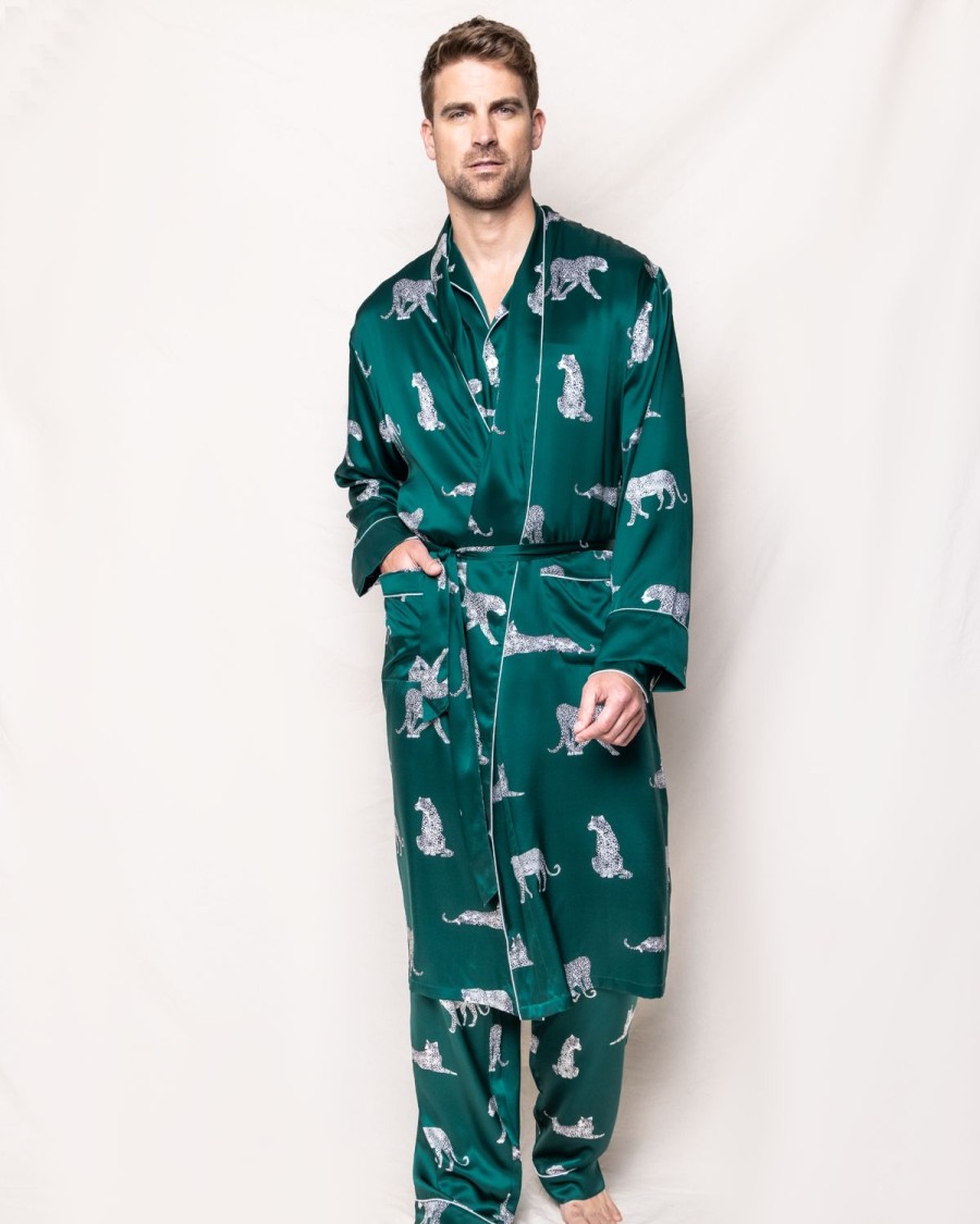 Men Petite Plume | Men'S Silk Long Robe In Panthere De Luxe