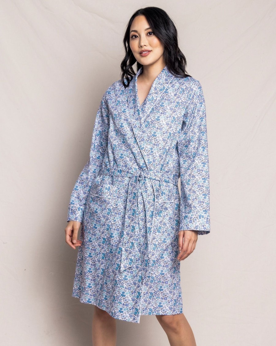 Women Petite Plume | Women'S Twill Robe In Fleur D'Azur