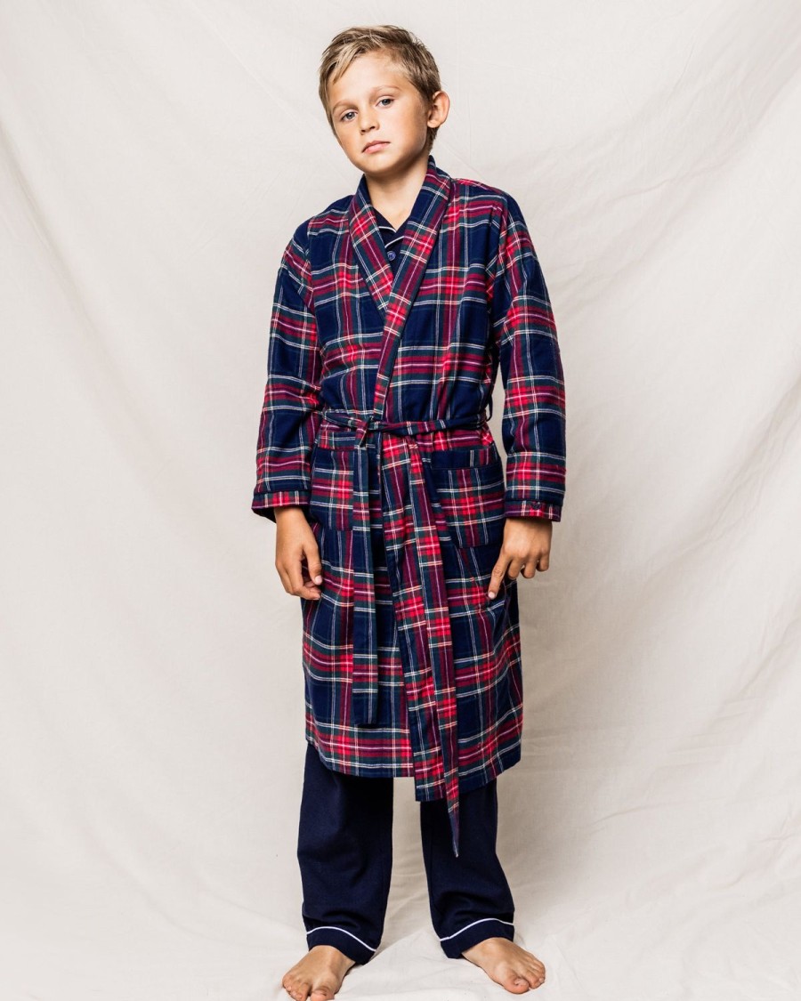 Kids Petite Plume Robes | Kid'S Brushed Cotton Robe In Windsor Tartan