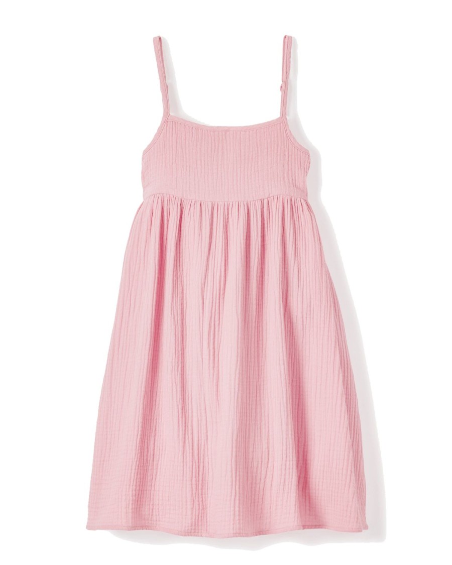 Kids Petite Plume Daywear | Girl'S Gauze Serene Sundress In Pink