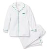 Kids Petite Plume Pajamas | Kid'S Twill Pajama Set With Embroidered Shamrocks