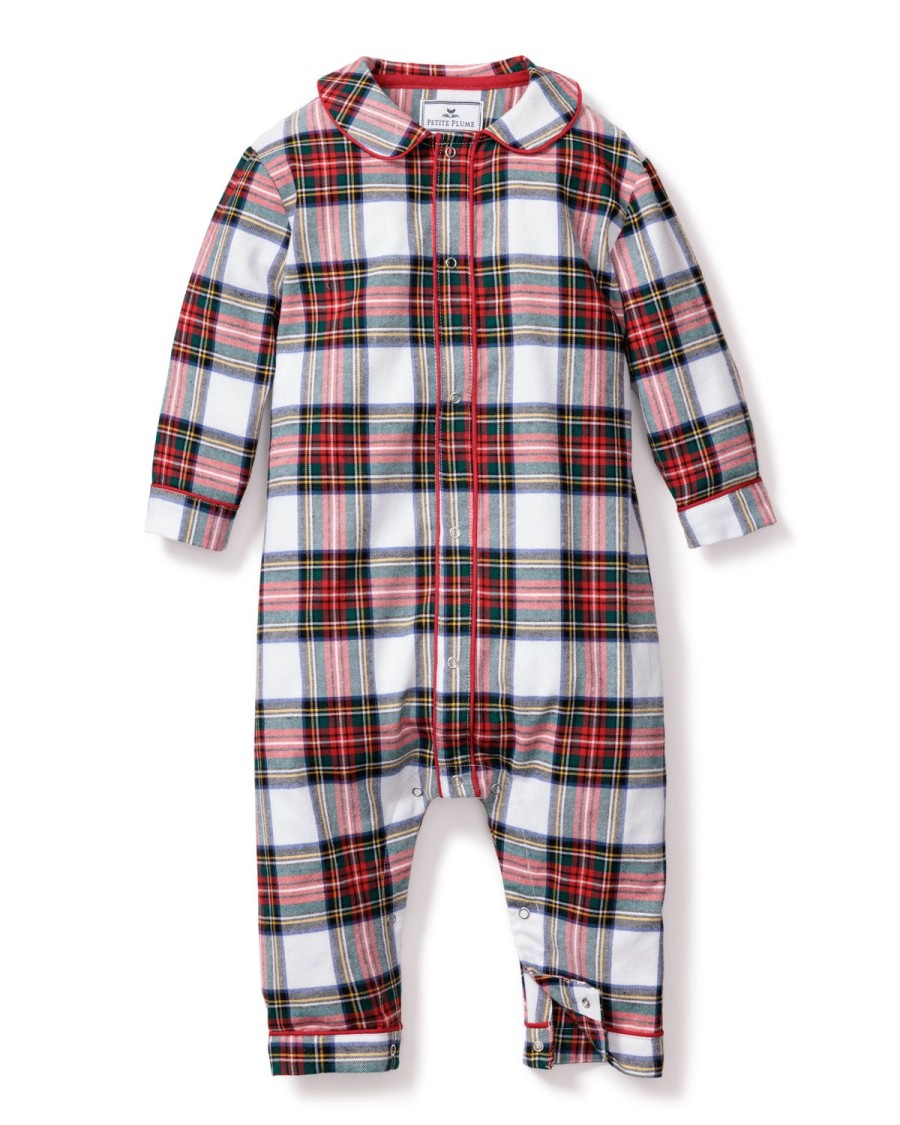 Kids Petite Plume Rompers | Kid'S Brushed Cotton Cambridge Romper In Balmoral Tartan