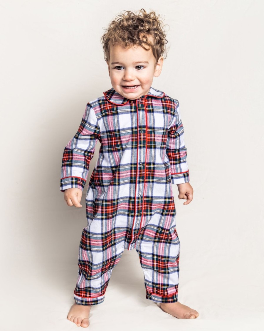 Kids Petite Plume Rompers | Kid'S Brushed Cotton Cambridge Romper In Balmoral Tartan