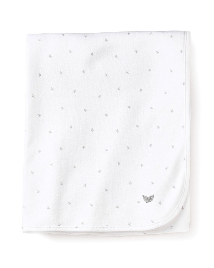 Kids Petite Plume Accessories | Pima Baby Blanket In Grey Stars