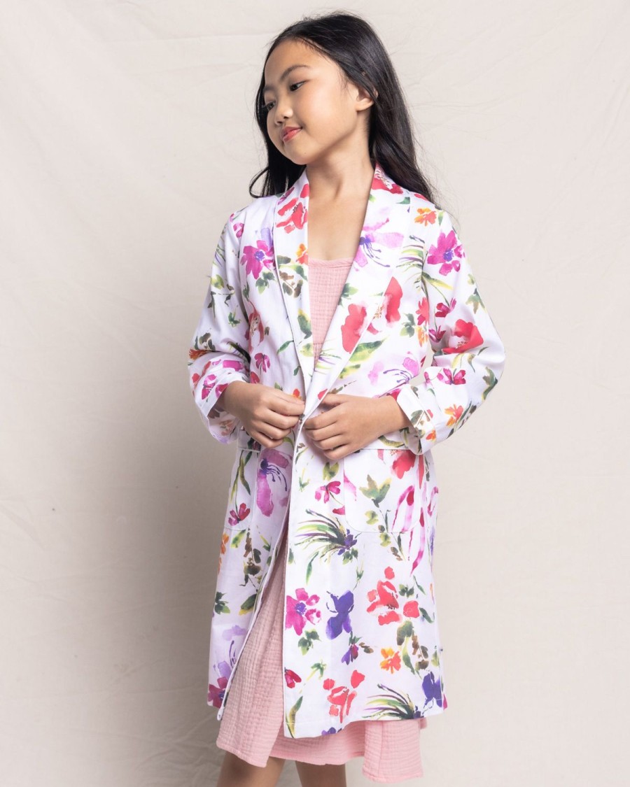 Kids Petite Plume Robes | Kid'S Twill Robe In Gardens Of Giverny