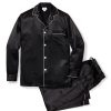 Men Petite Plume | Men'S Silk Pajama Set In Black