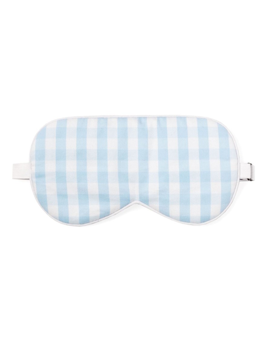 Men Petite Plume | Adult'S Twill Sleep Mask In Light Blue Gingham