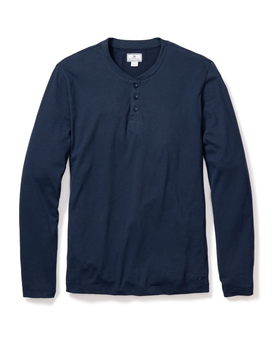 Men Petite Plume | Men'S Pima Henley In Navy