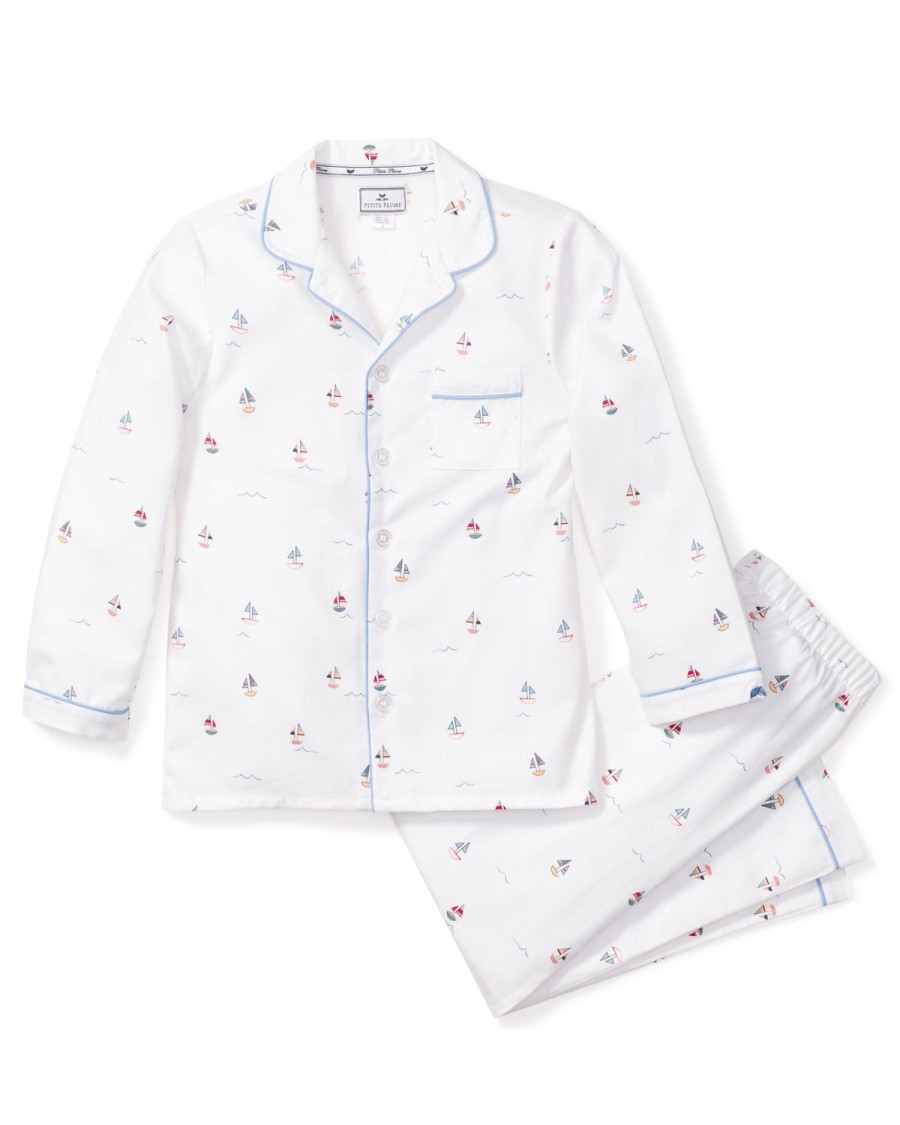 Kids Petite Plume Pajamas | Kid'S Twill Pajama Set In Bateau