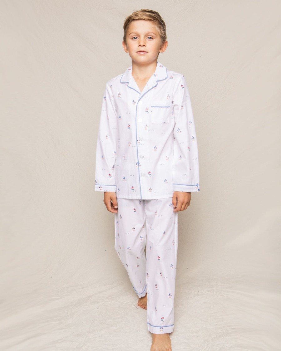 Kids Petite Plume Pajamas | Kid'S Twill Pajama Set In Bateau