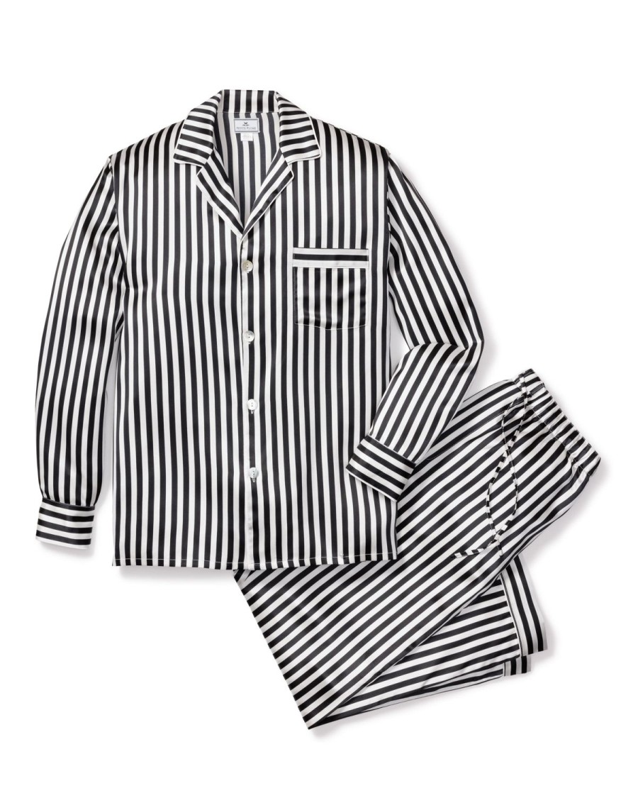 Men Petite Plume | Men'S Silk Pajama Set In Bengal Stripe