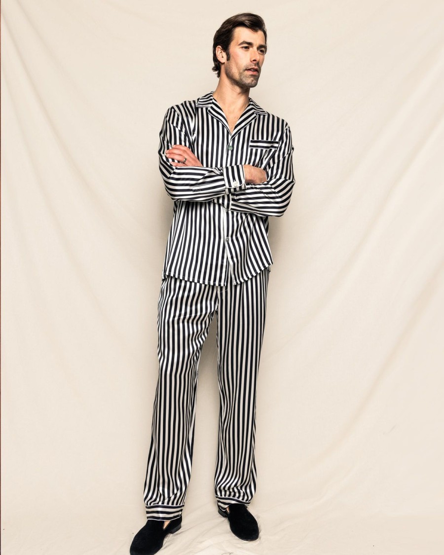 Men Petite Plume | Men'S Silk Pajama Set In Bengal Stripe