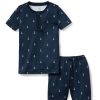 Kids Petite Plume Pajamas | Kid'S Pima Snug Fit Pajama Short Set In Portsmouth Anchors