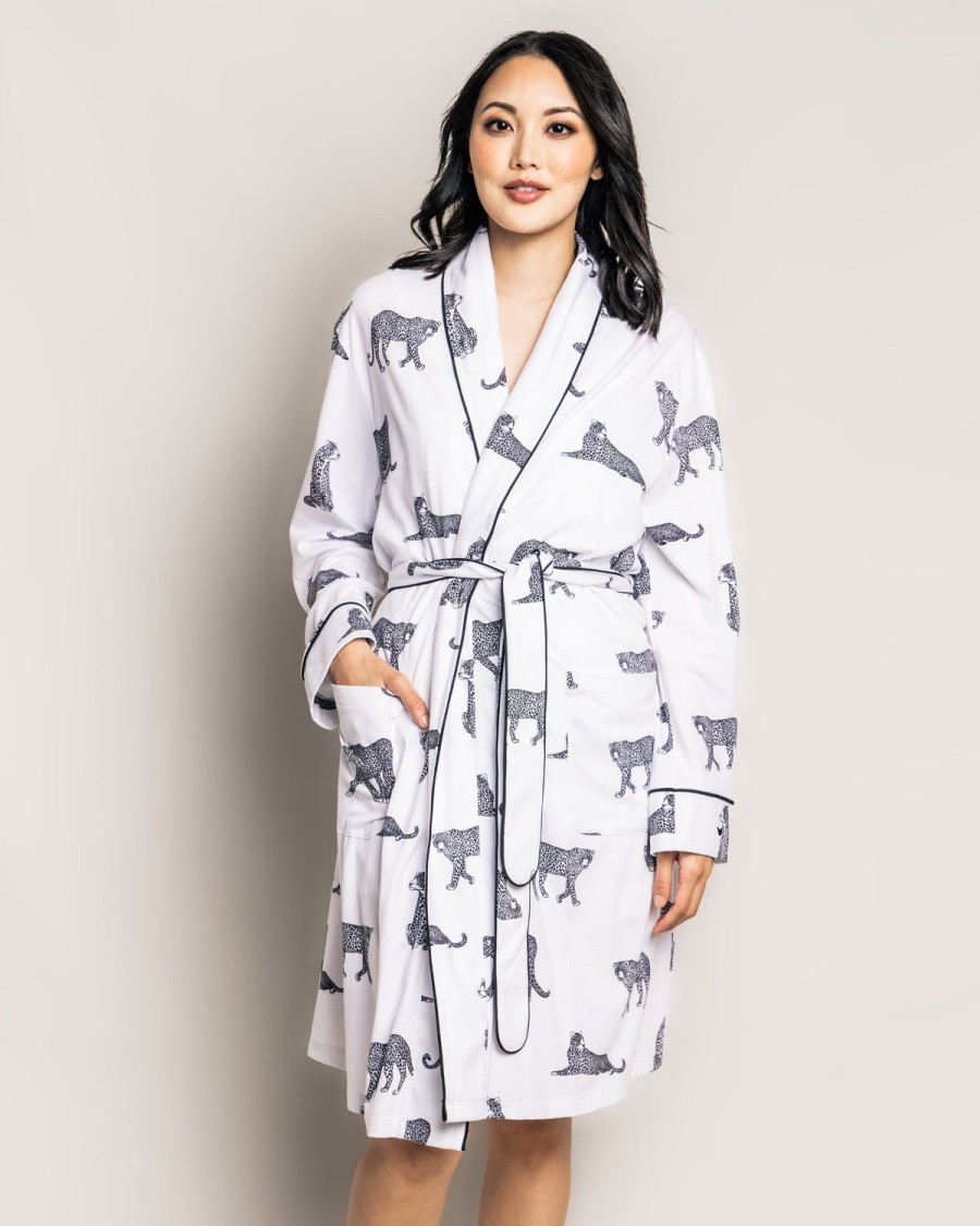 Women Petite Plume | Women'S Pima Robe In Panthere De Paris