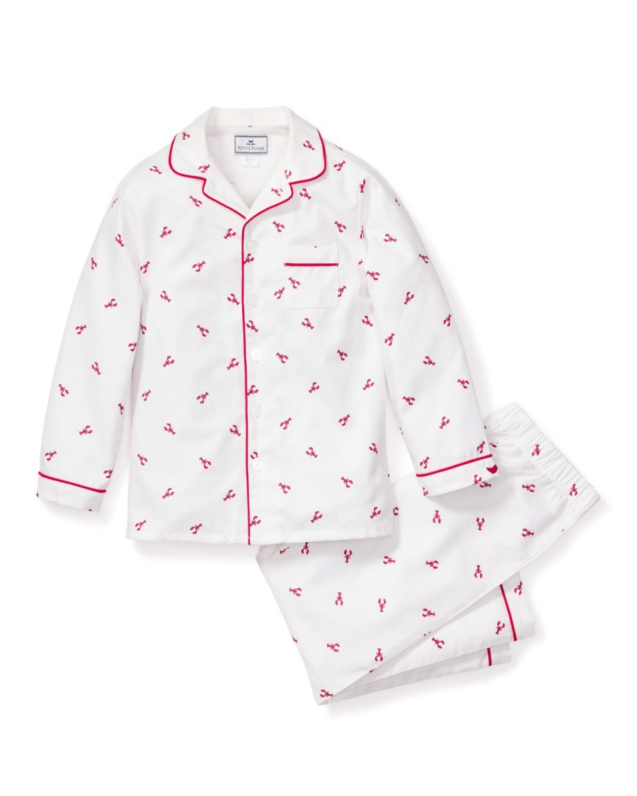 Kids Petite Plume Pajamas | Kid'S Twill Pajama Set In Brixham Lobsters