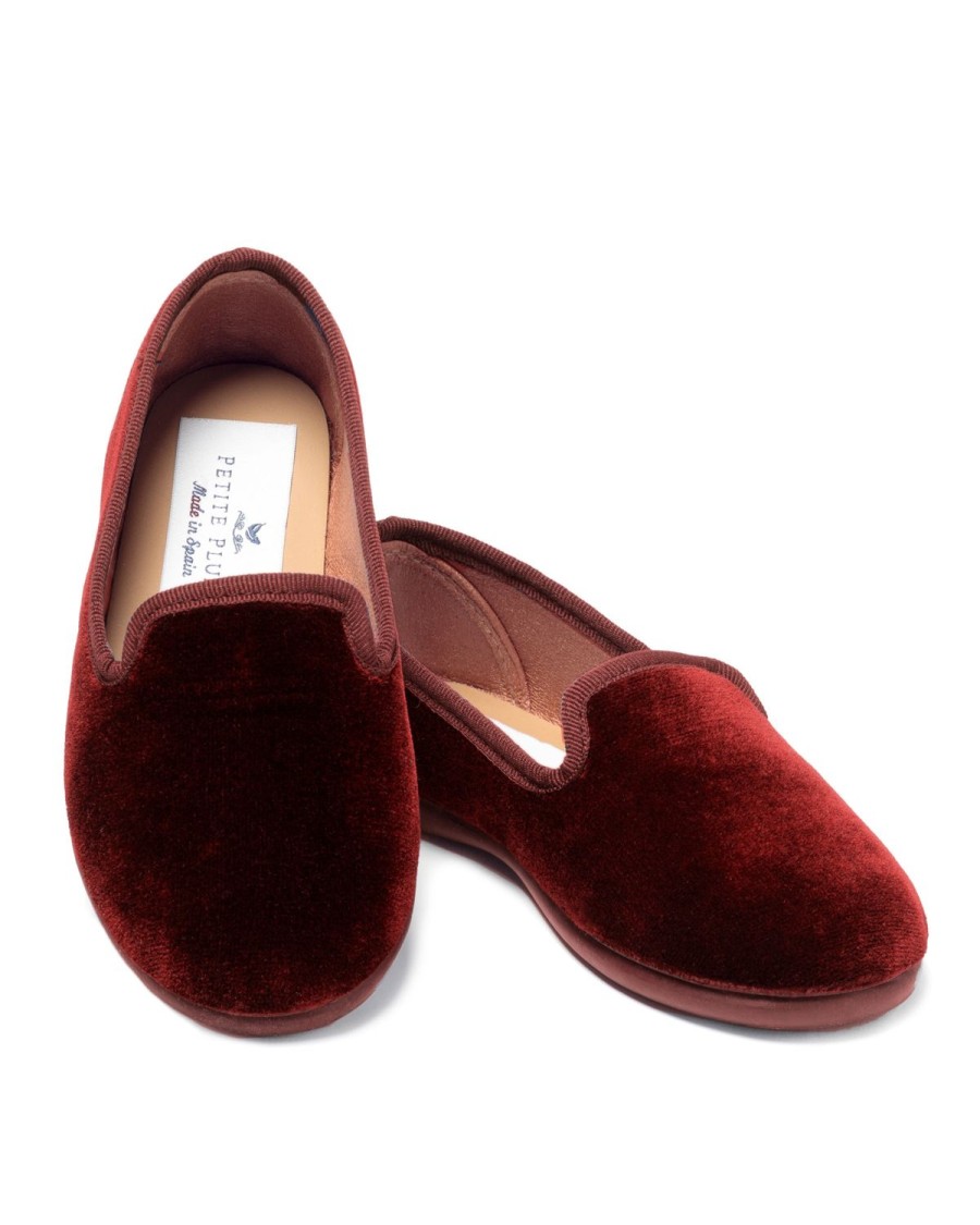 Women Petite Plume | Women'S Hamptons Loafer In Bordeaux Velvet