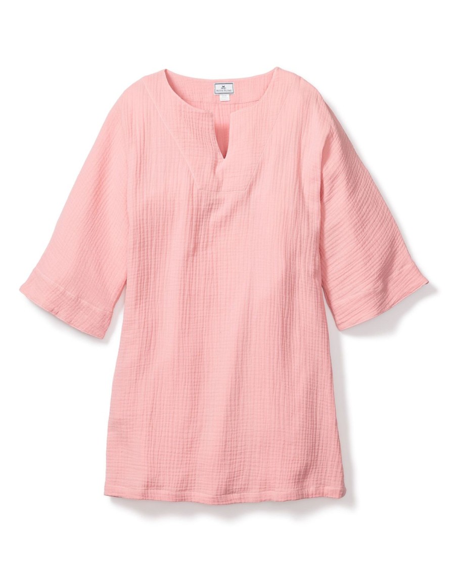 Women Petite Plume | Women'S Gauze Short Caftan In Pink