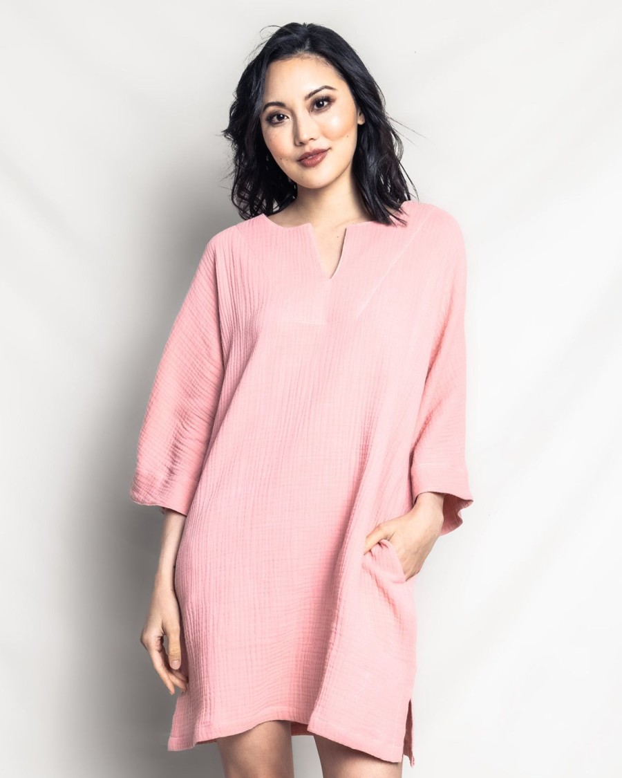 Women Petite Plume | Women'S Gauze Short Caftan In Pink