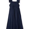 Kids Petite Plume Daywear | Girl'S Twill Margaux Dress In Navy