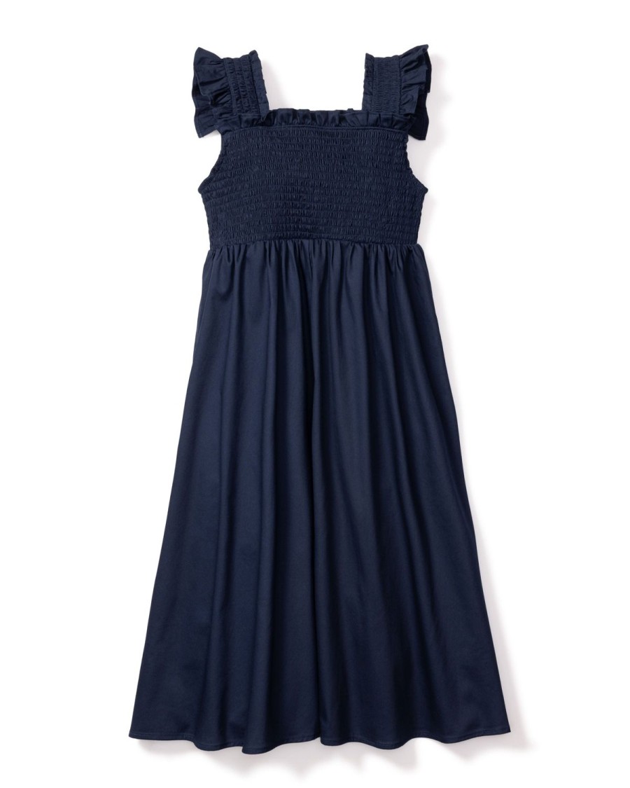 Kids Petite Plume Daywear | Girl'S Twill Margaux Dress In Navy