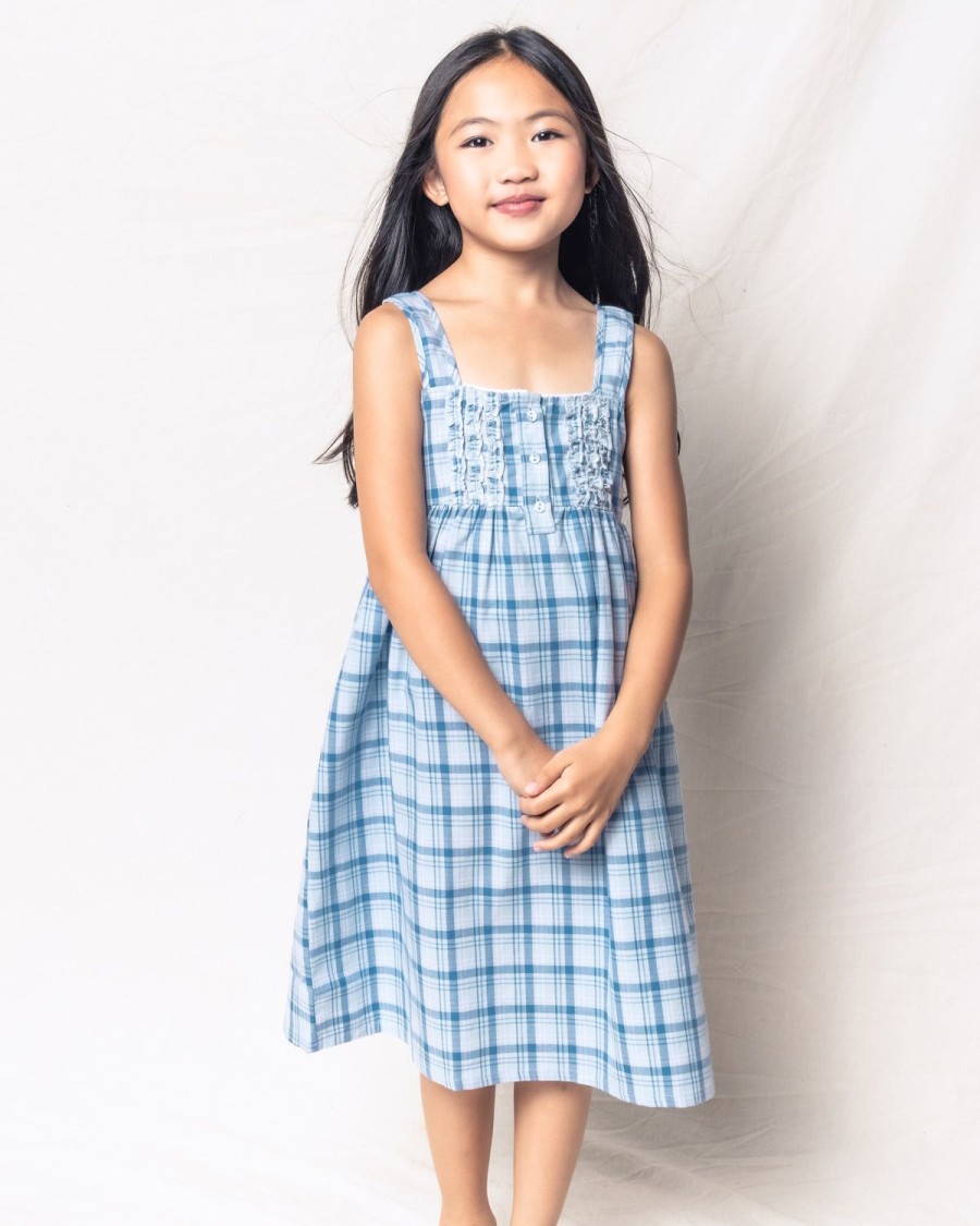 Kids Petite Plume Nightgowns | Kid'S Twill Charlotte Nightgown In Seafarer Tartan