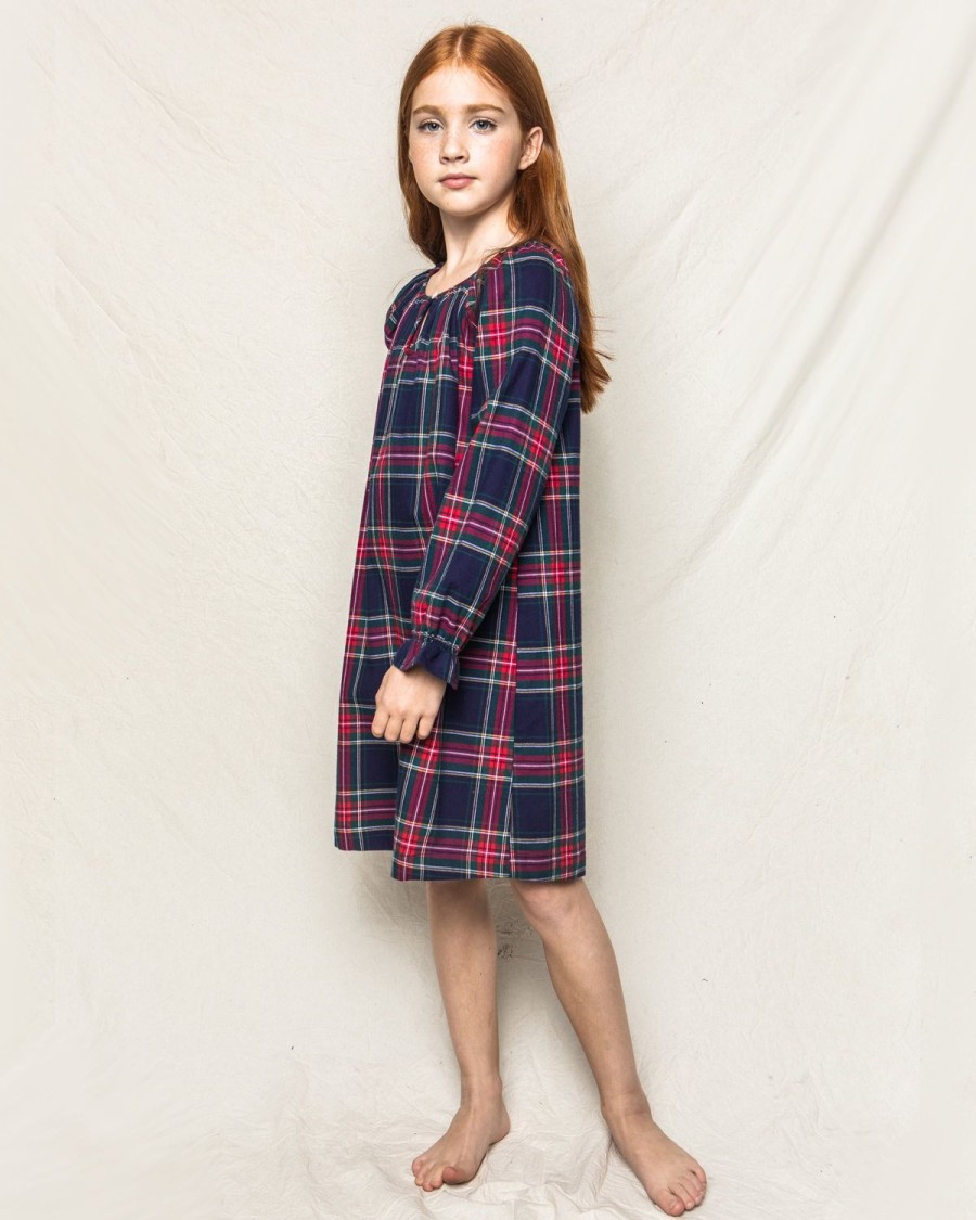 Kids Petite Plume Nightgowns | Girl'S Brushed Cotton Delphine Nightgown In Windsor Tartan