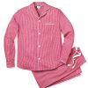 Men Petite Plume | Men'S Flannel Pajama Set In Red Mini Gingham