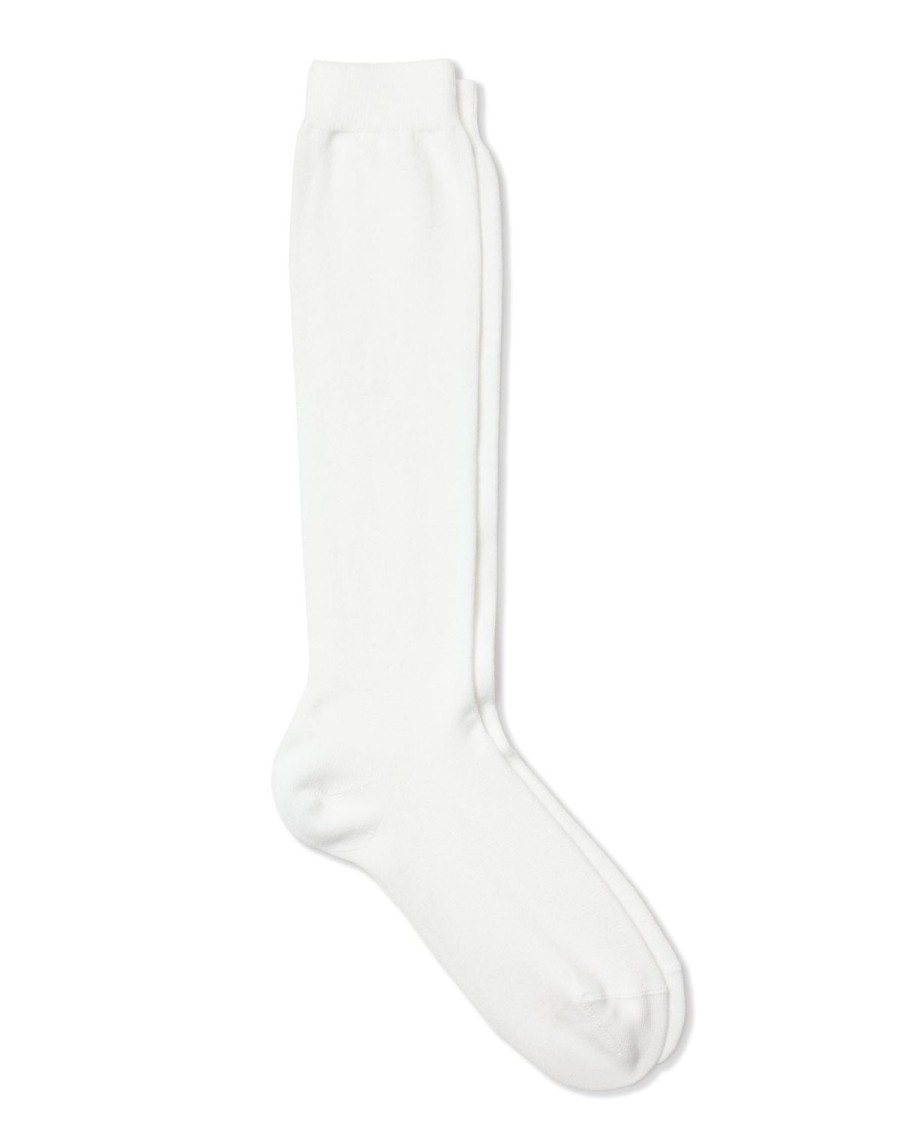 Kids Petite Plume Slippers & Accessories | Kid'S White Prim Knit Knee-High Socks