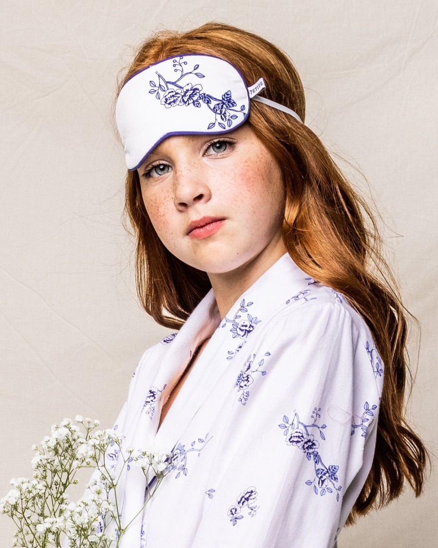 Kids Petite Plume Slippers & Accessories | Kid'S Sleep Mask In Indigo Floral