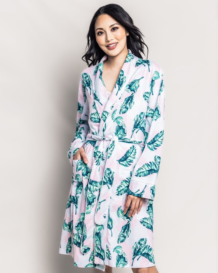 Women Petite Plume | Women'S Pima Robe In St. Tropez Palms