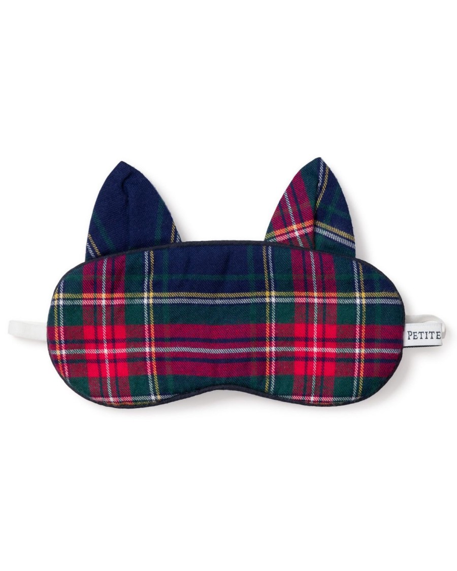 Kids Petite Plume Slippers & Accessories | Kid'S Kitty Sleep Mask In Windsor Tartan