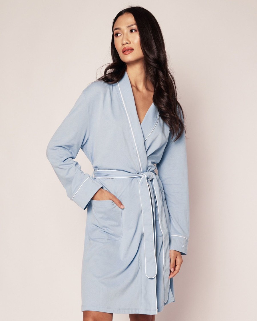 Women Petite Plume | Women'S Pima Robe In Periwinkle