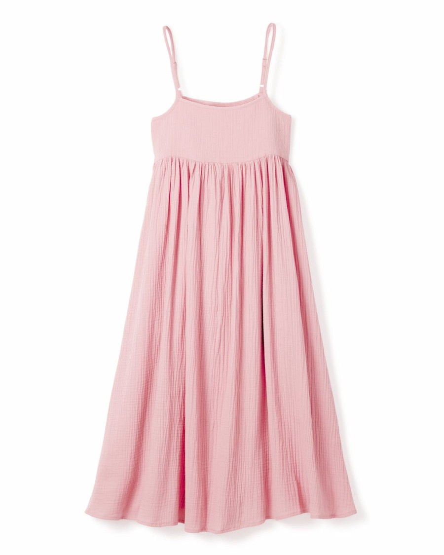 Women Petite Plume | Women'S Gauze Serene Lounge Dress In Pink