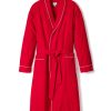 Men Petite Plume | Men'S Flannel Robe In Red With White Piping