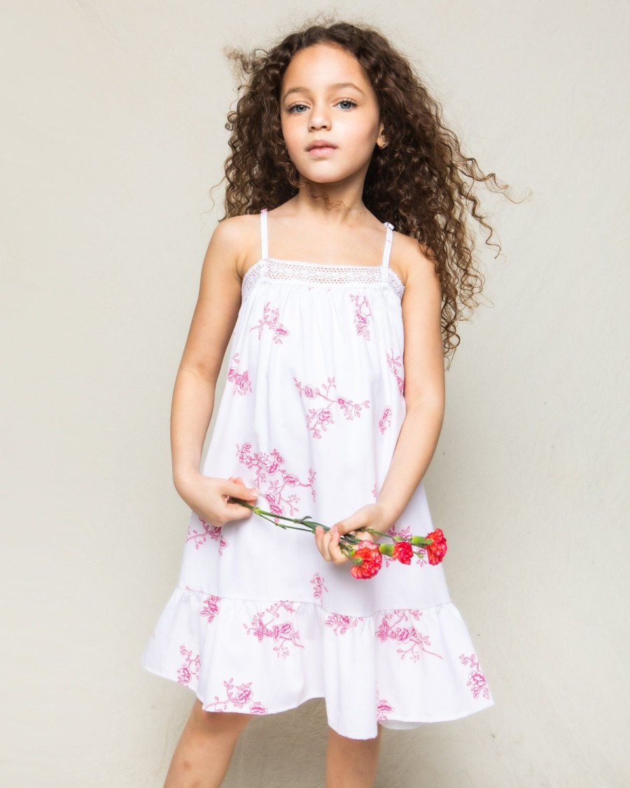 Kids Petite Plume Nightgowns | Girl'S Twill Lily Nightgown In English Rose Floral