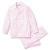 Kids Petite Plume Pajamas | Kid'S Twill Pajama Set In Pink Gingham