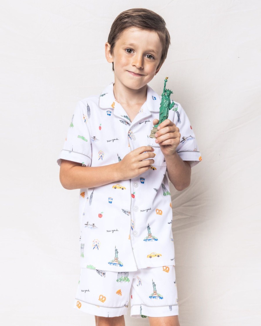 Kids Petite Plume Pajamas | Kid'S Twill Pajama Short Set In New York! New York!