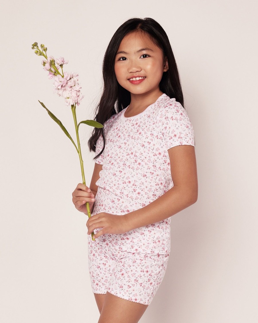 Kids Petite Plume Pajamas | Kid'S Pima Snug Fit Pajama Short Set In Dorset Floral