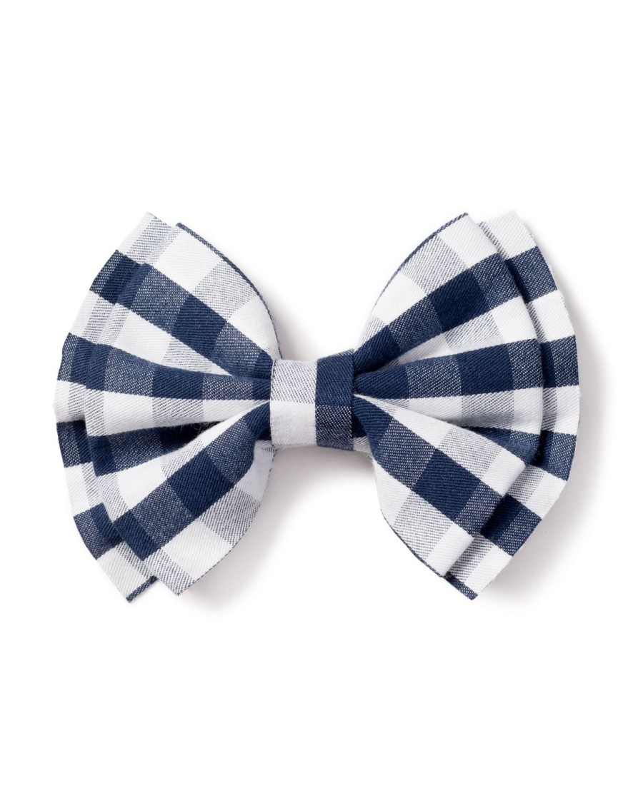 Kids Petite Plume Accessories | Girl'S Hair Bows In Navy Gingham