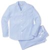 Men Petite Plume | Men'S Twill Pajama Set In French Blue Seersucker