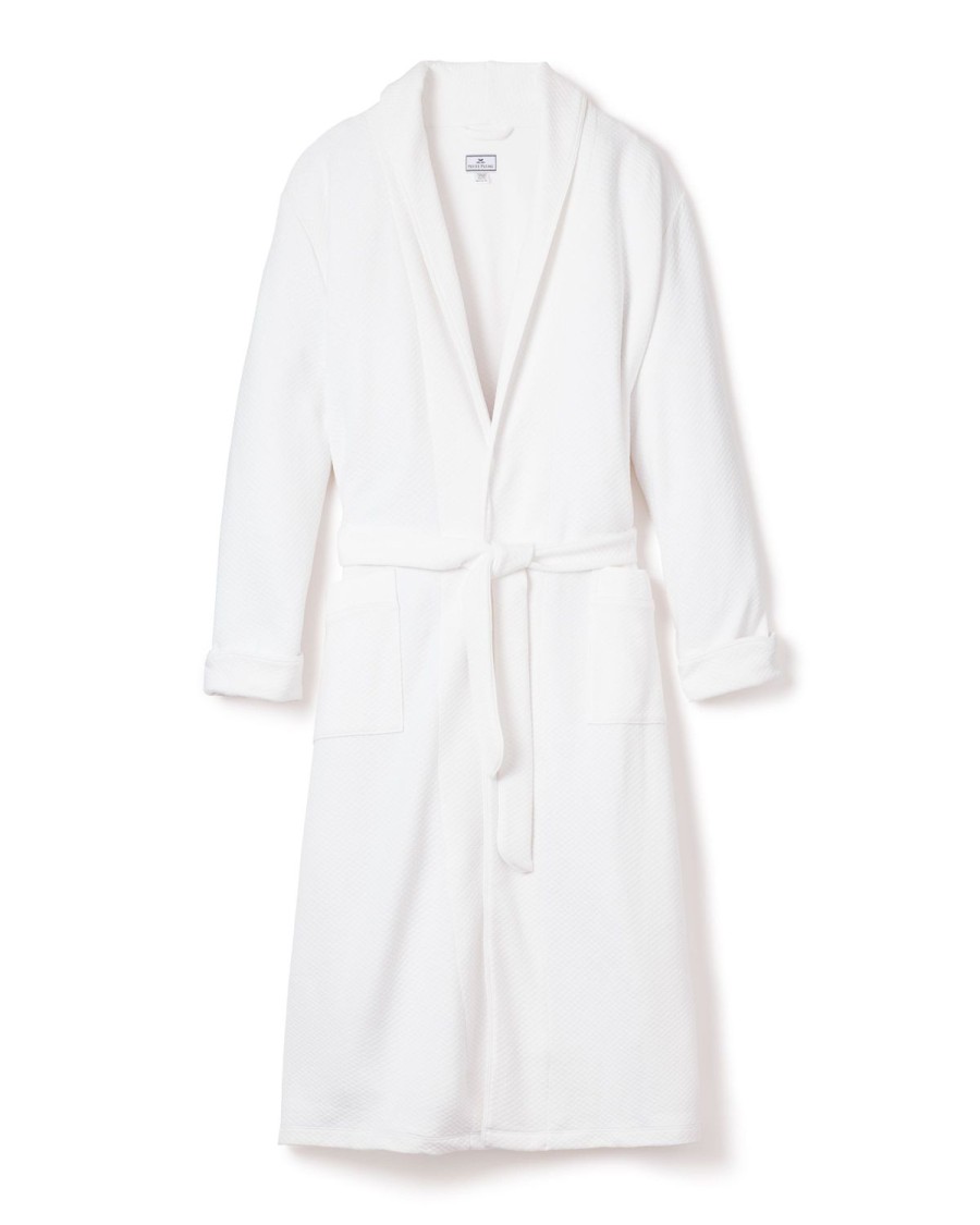 Men Petite Plume | Men'S Jacquard Long Robe In White