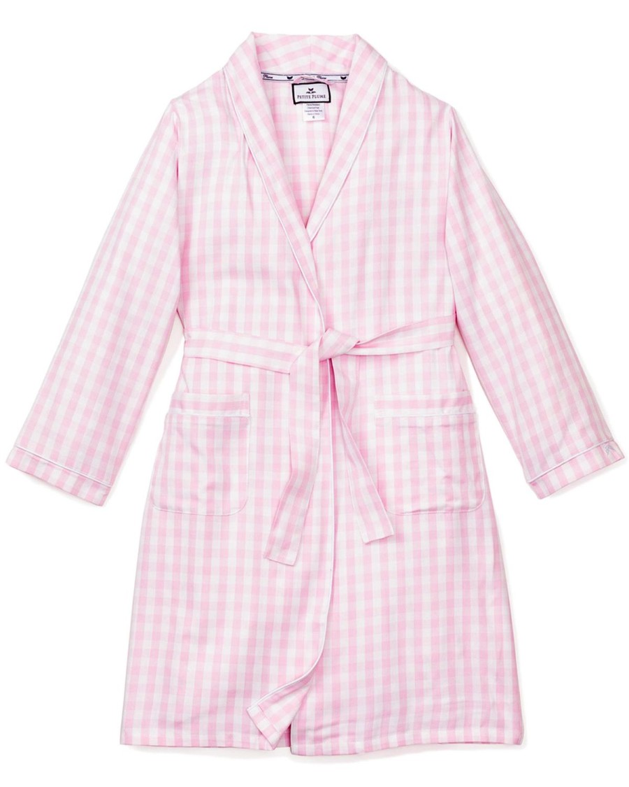 Kids Petite Plume Robes | Kid'S Twill Robe In Pink Gingham