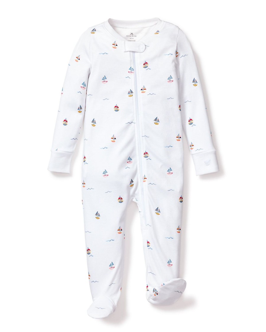 Kids Petite Plume Rompers | Baby'S Pima Snug Fit Romper In Bateau