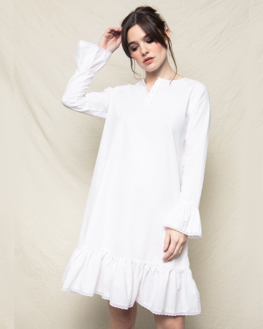 Women Petite Plume | Women'S Twill Arabella Nightgown In White