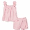 Kids Petite Plume Daywear | Girl'S Gauze Amelie Short Set In Pink