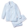 Kids Petite Plume Pajamas | Kid'S Twill Pajama Set In Light Blue Gingham