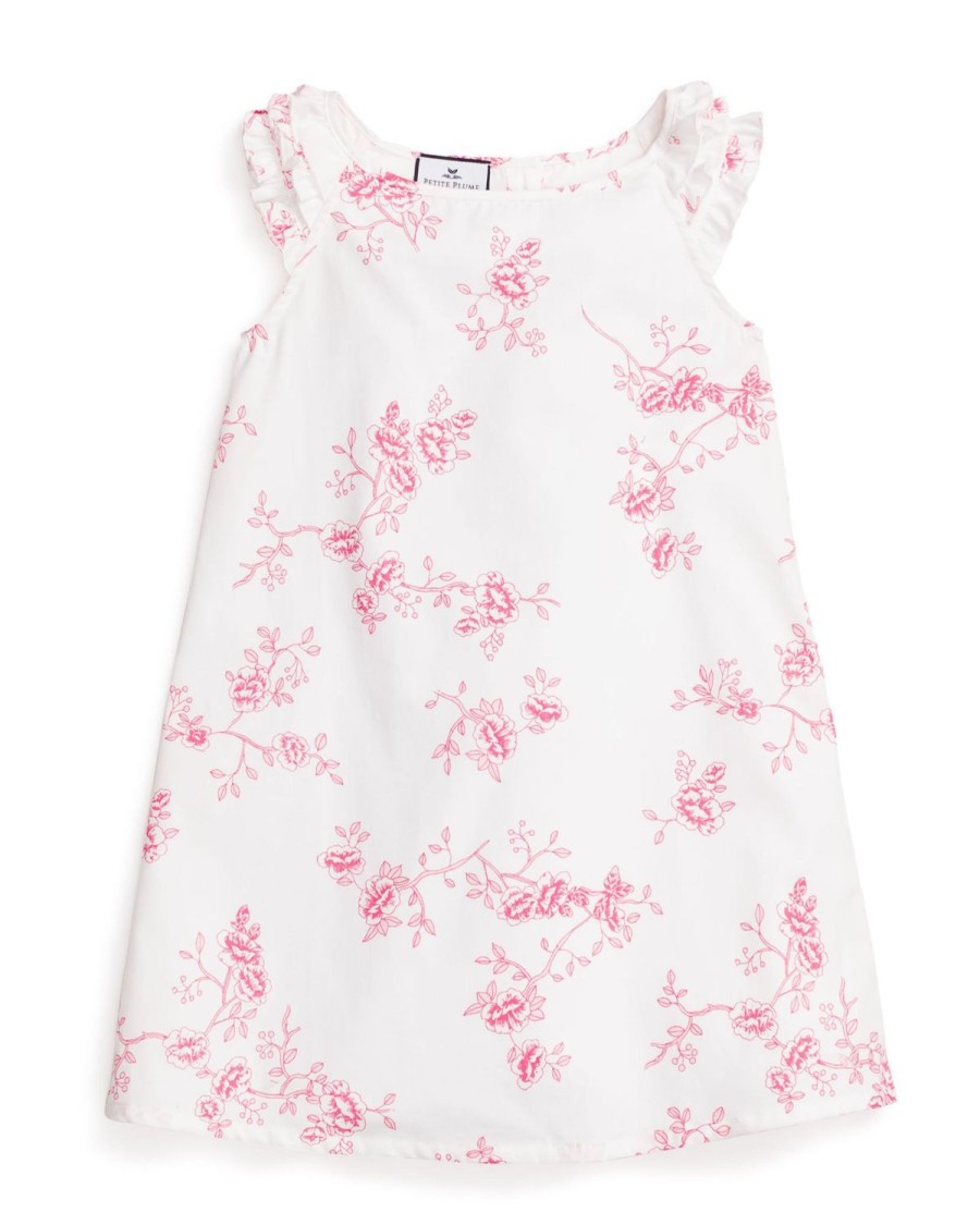 Kids Petite Plume Nightgowns | Girl'S Twill Amelie Nightgown In English Rose Floral