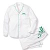 Men Petite Plume | Men'S Twill Pajama Set With Embroidered Shamrocks